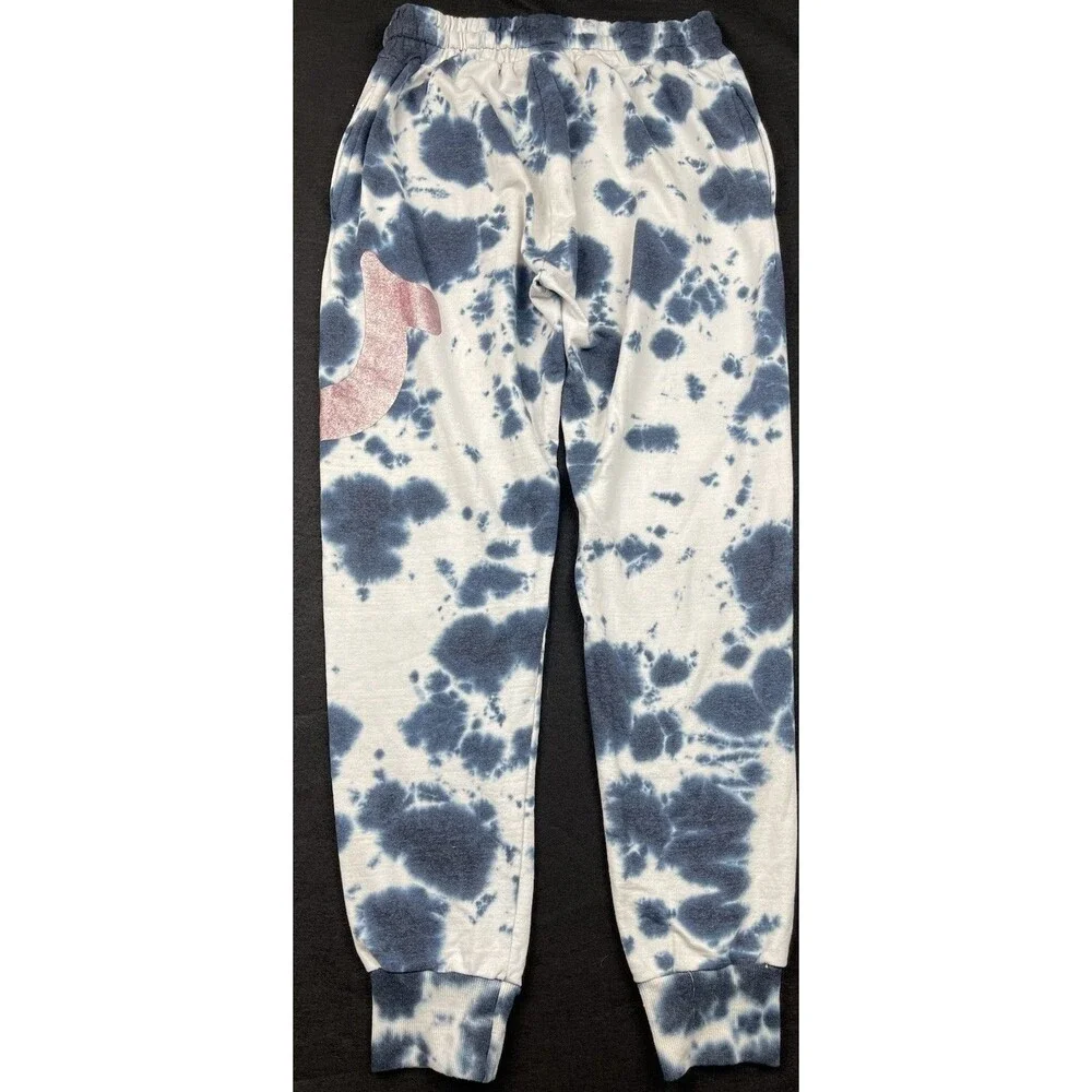 True Religion Size Medium Tie Dye Jogger Drawstring Dark Blue Spots Sweatpants